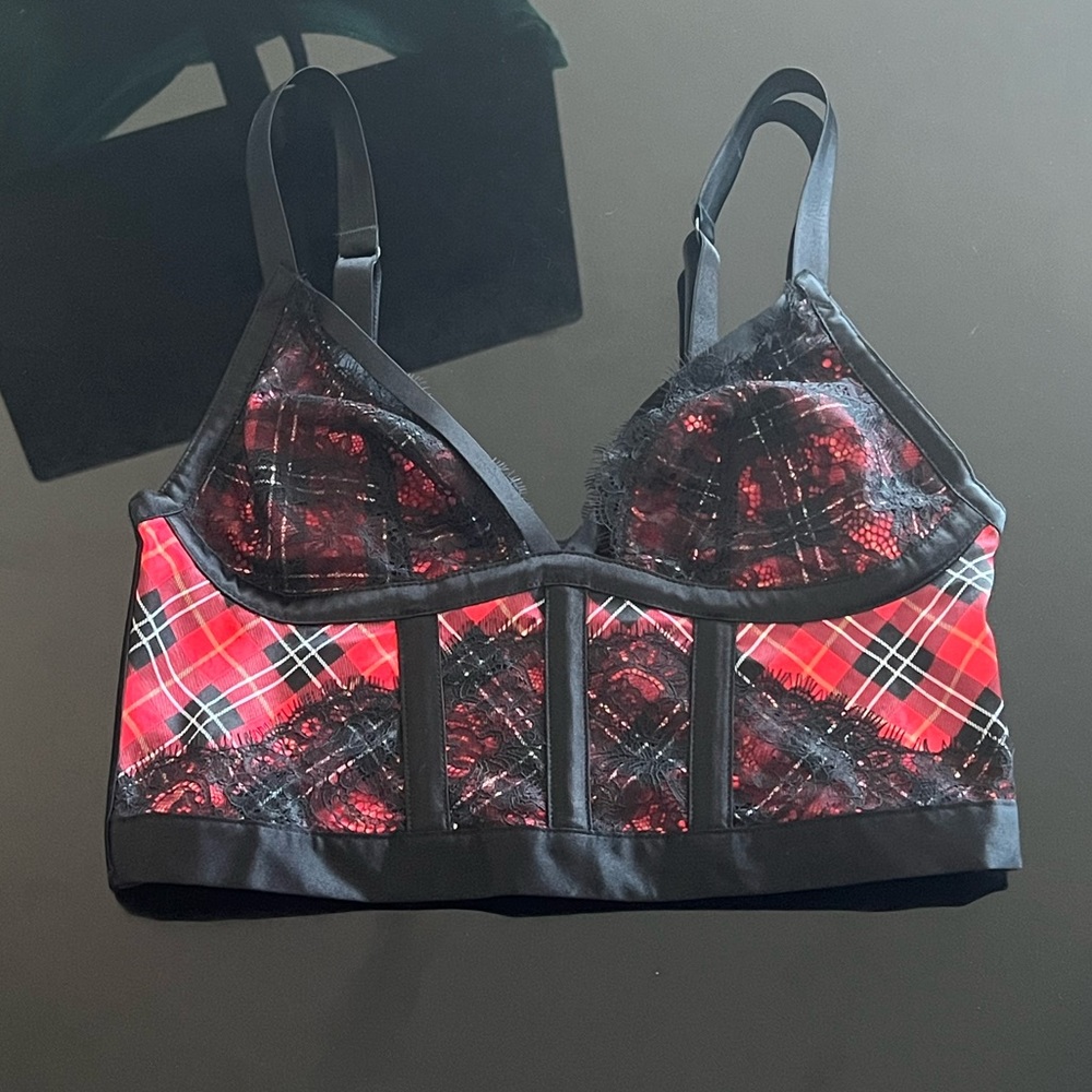 victoria secret plaid corset top